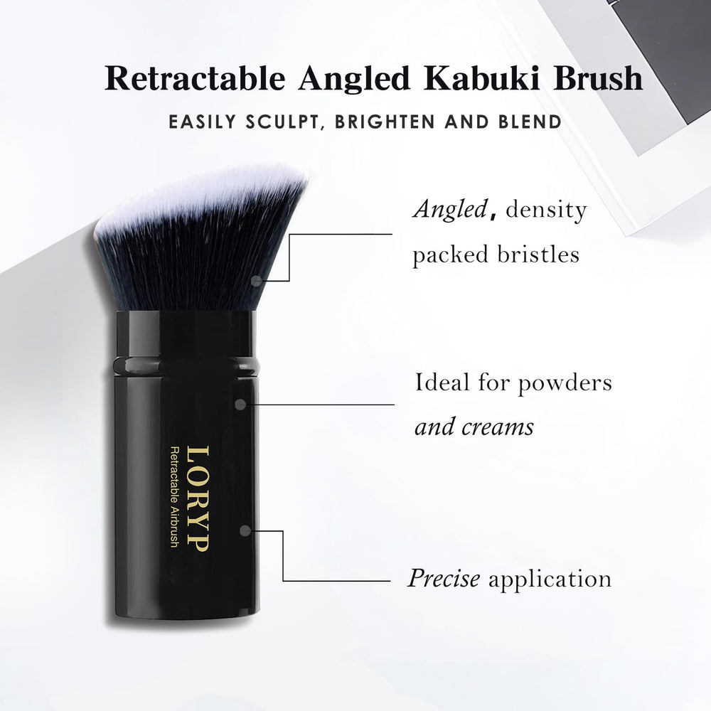 Pincel LORYP Retráctil Kabuki para polvo suave y natural