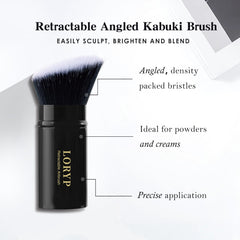 Pincel LORYP Retráctil Kabuki para polvo suave y natural