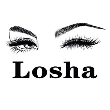 Pestañas Losha 14 pares para delineado suave y acabado natural.