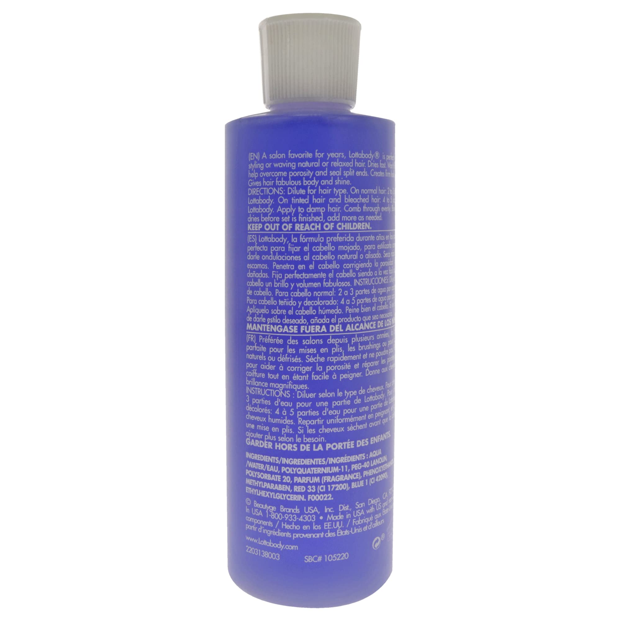 Aplicación de Lotta Body loción fijadora para aportar cuerpo y definición al cabello.