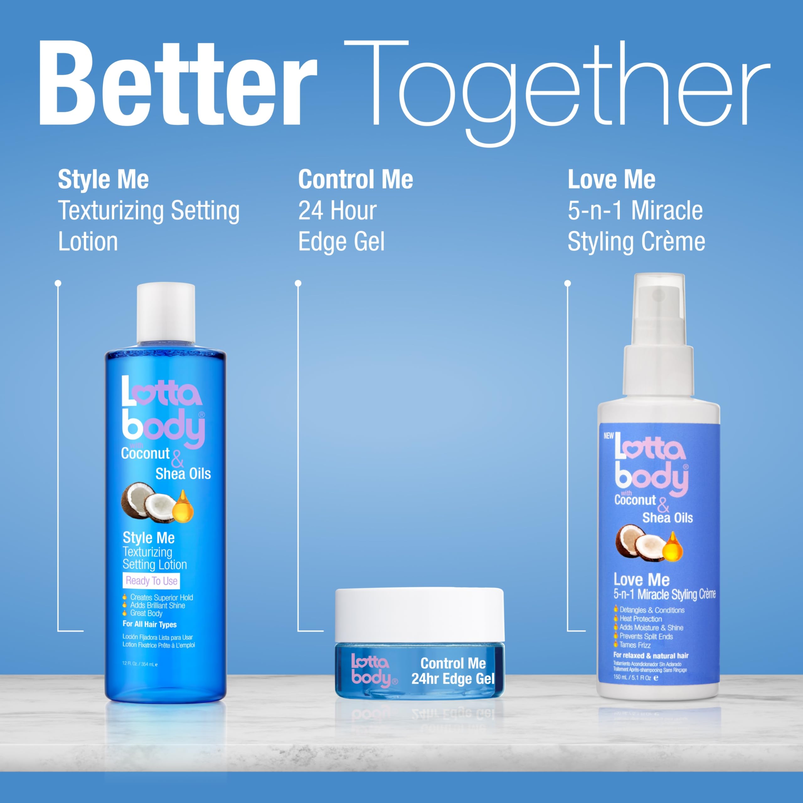 Lottabody Texturizing Setting Lotion apta para cabello natural o teñido.