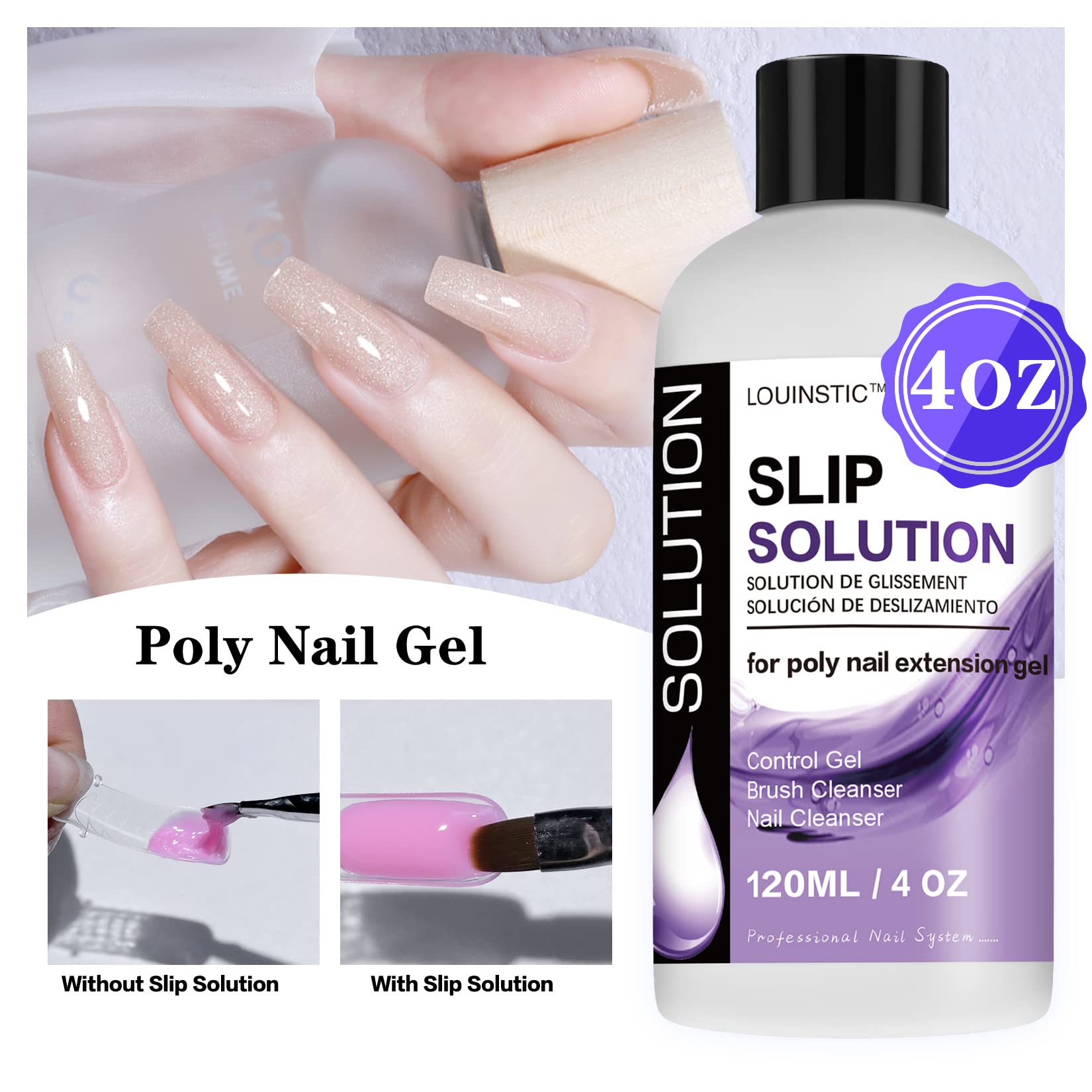 Louinstic cepillo-uñas-limpio mantiene el cepillo libre de residuos para un acabado suave.