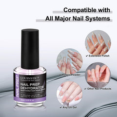 LOUINSTIC deshidratante compatible con gel UV/LED para mejor adherencia.