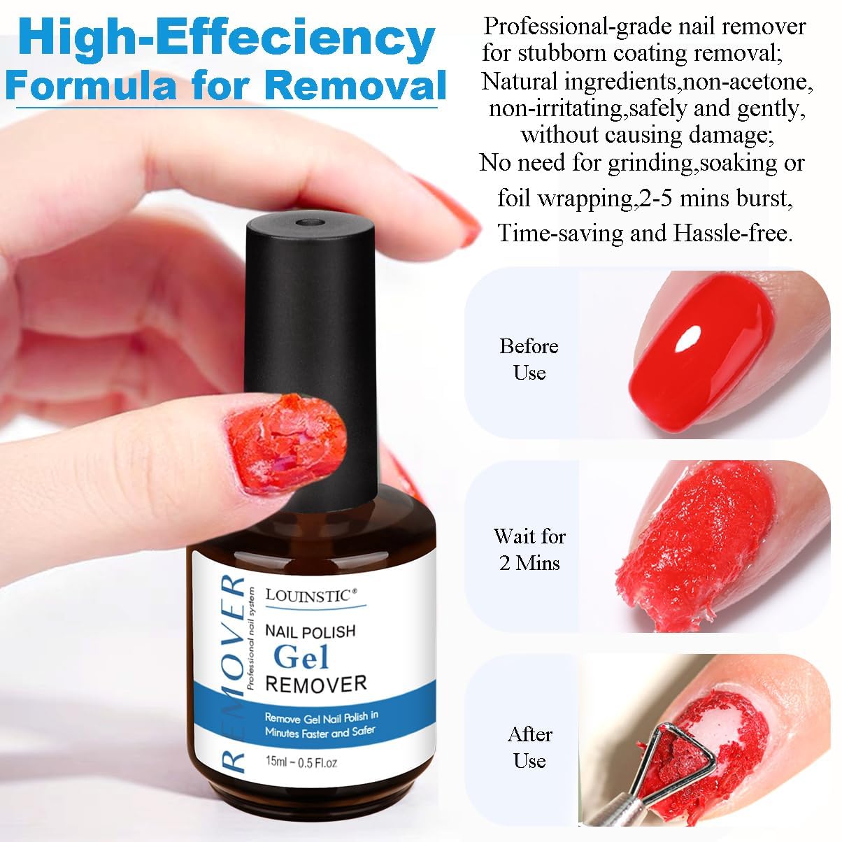 Lima de uñas Louinstic para alisar la superficie antes de remover