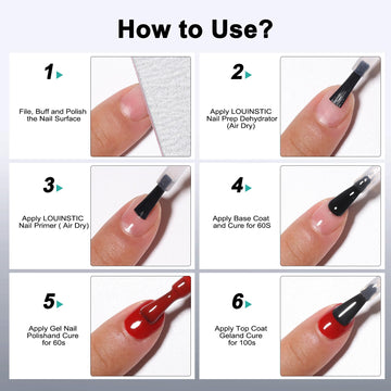 LOUINSTIC primer uñas seguridad suave para uñas sensibles.