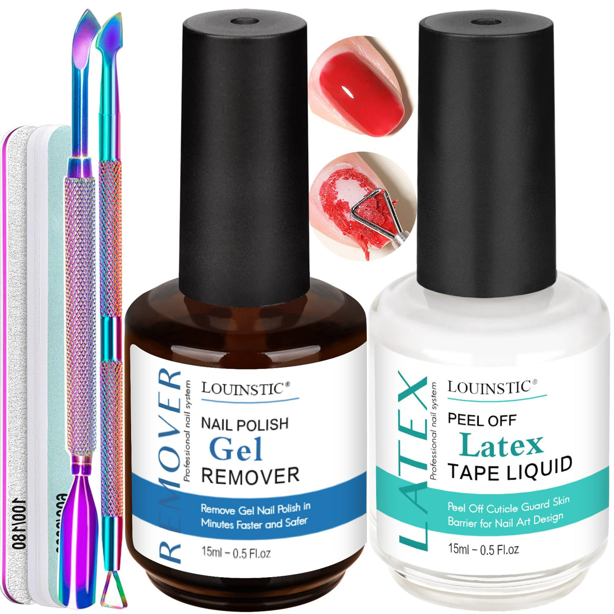 LOUINSTIC quitaesmalte gel, bote pompa, remover esmalte rápidamente