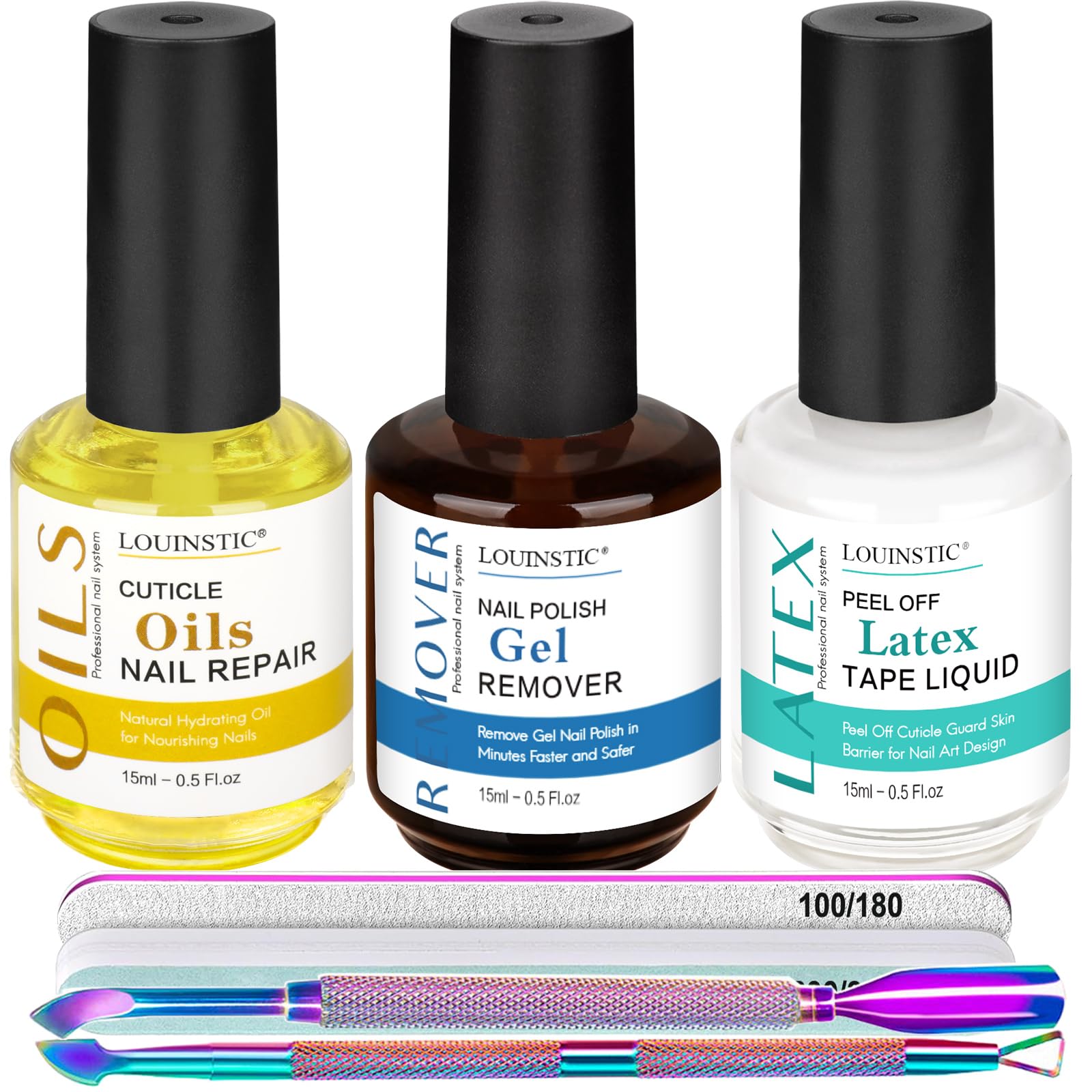 Louinstic removedor gel en bote para uñas facilita retirada rápida y limpia.