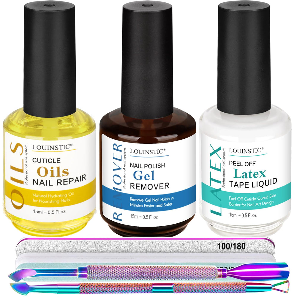 Louinstic removedor gel en bote para uñas facilita retirada rápida y limpia.