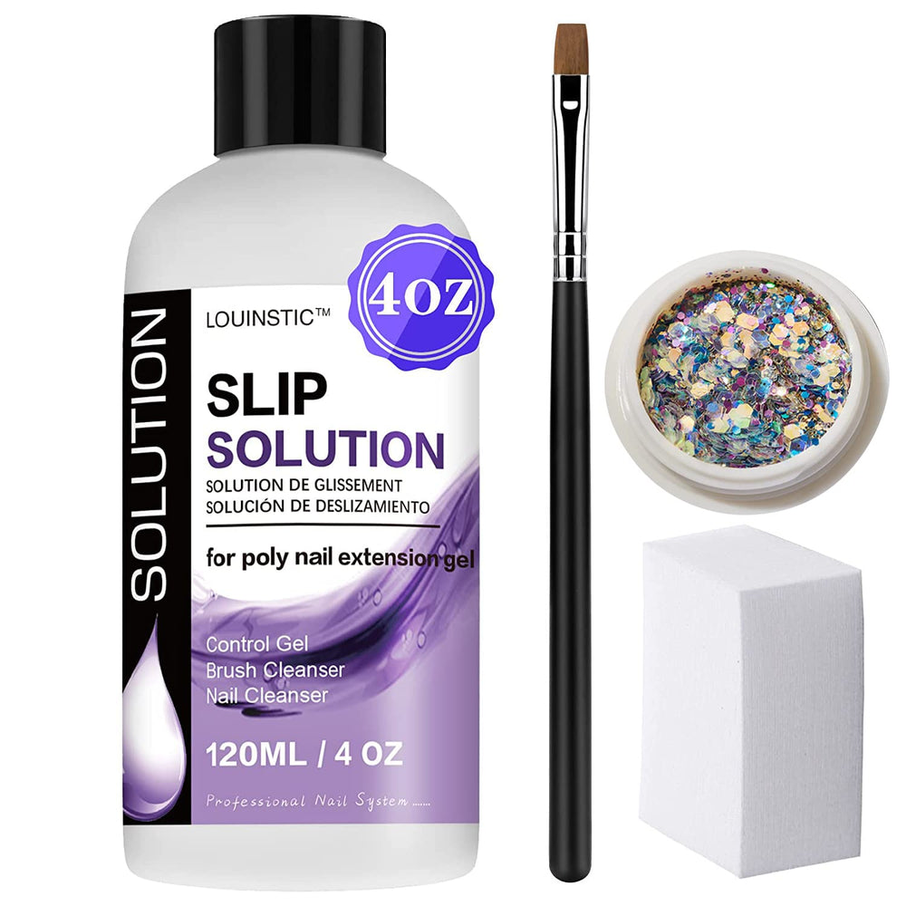 Louinstic solución deslizante 4 onzas frasco facilita el deslizamiento para extensión de gel.