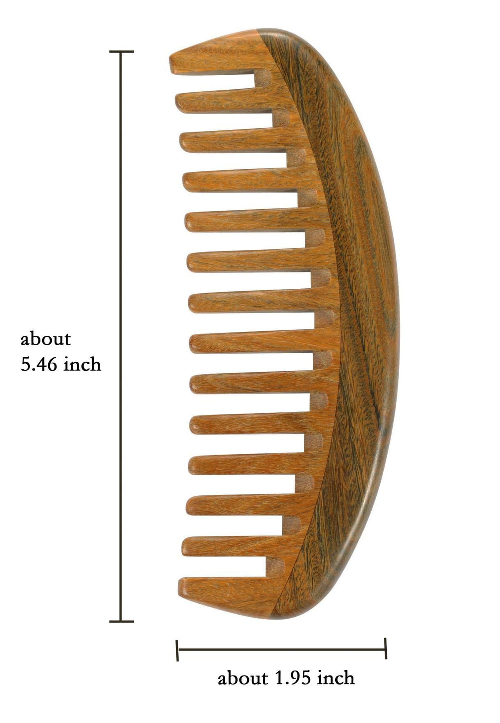 Paquete de dos peines de sándalo Louise Maelys, ideal para rizos y cabello teñido.