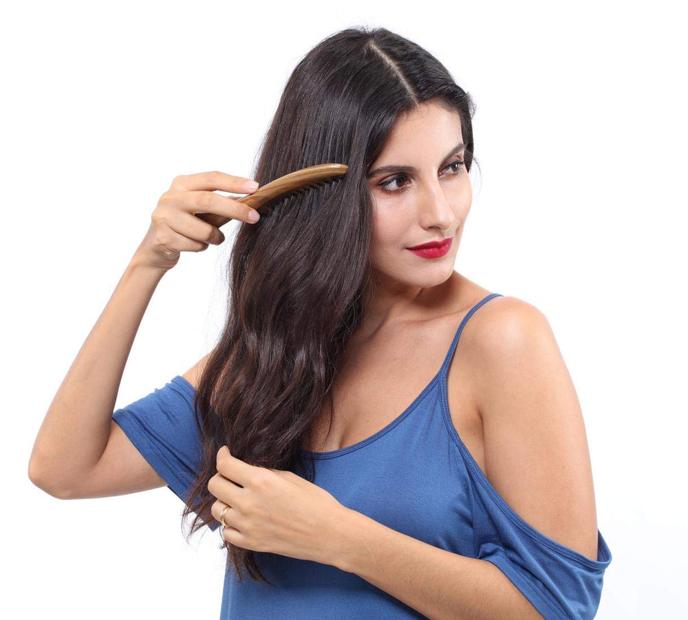 Louise Maelys peine de madera reduce estática para cabello suave.