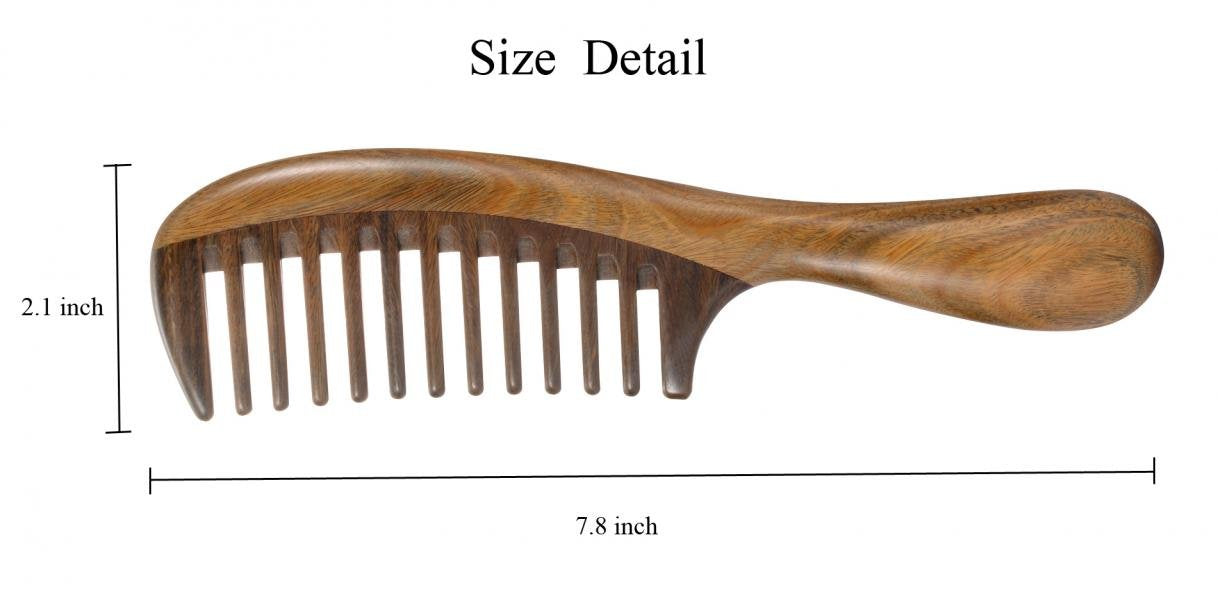 Louise Maelys peine de madera ergonómico con mango cómodo para uso diario.