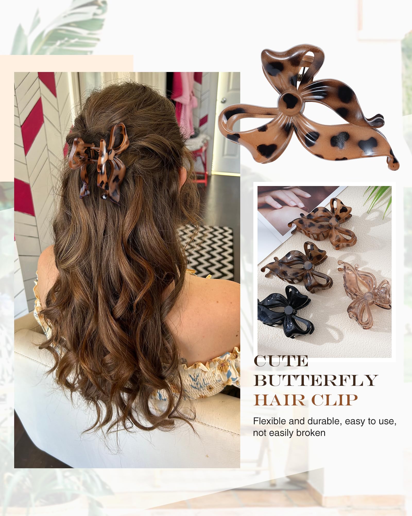 Pinza Lourny con moño gris, versátil para cualquier atuendo.