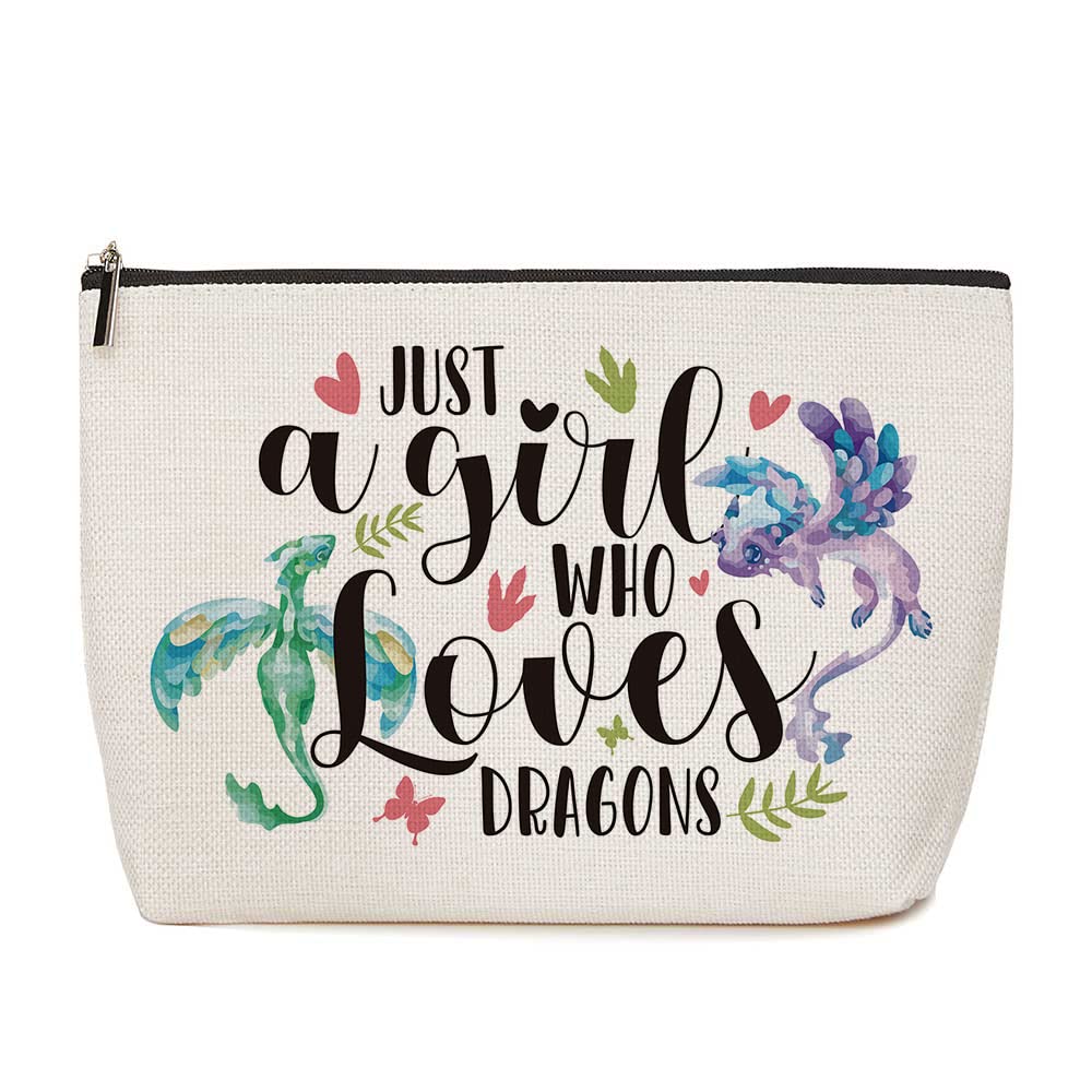 Lovdazzles dragon-makeup-bag-frente-vibrante, ideal para viaje diario de cosméticos.