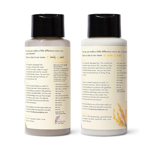 Acondicionador Love Beauty and Planet con aceite de coco ylang-ylang para suavidad y manejo.
