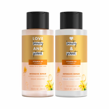 Champú Love Beauty and Planet con aceite de coco y ylang-ylang para cabello dañado.