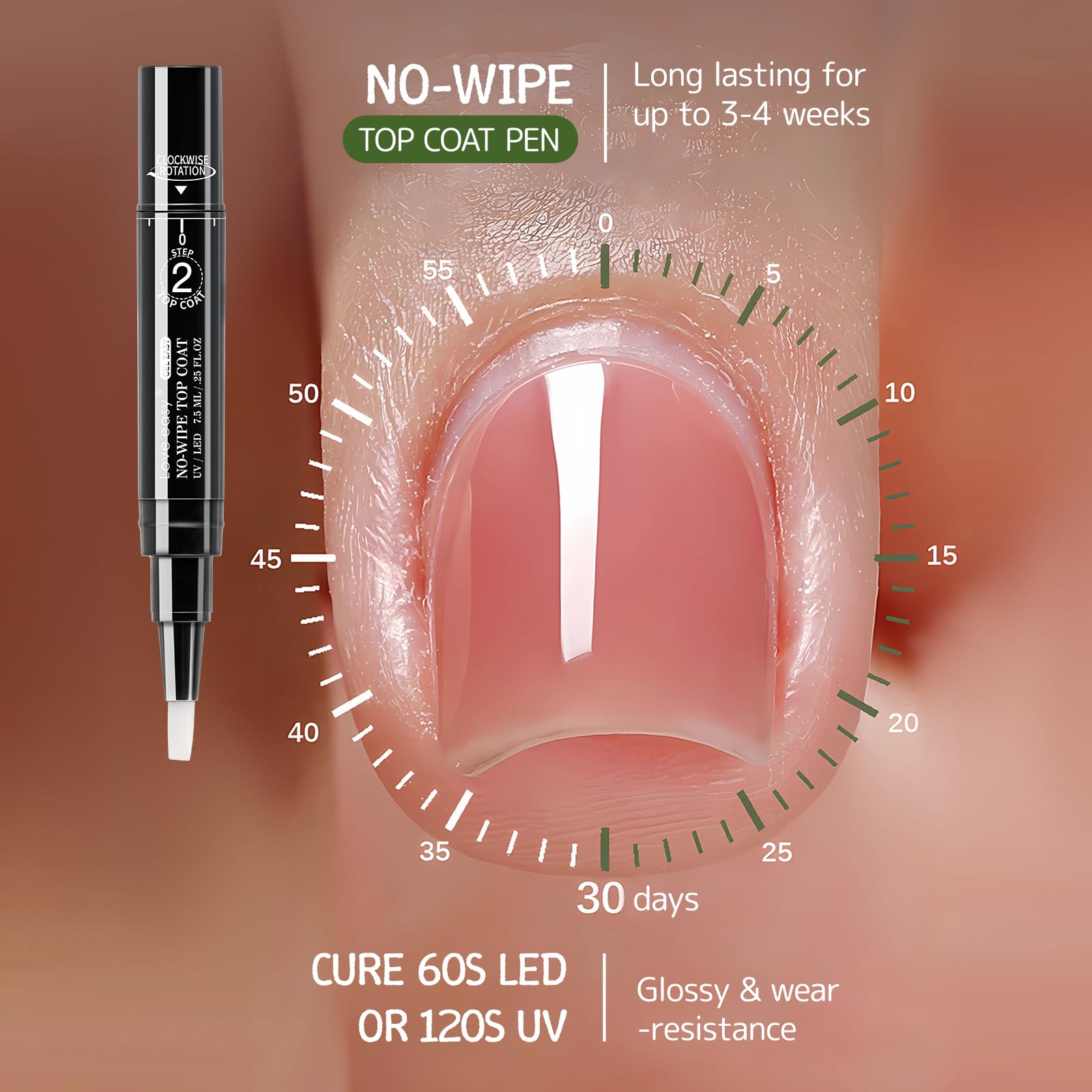 Love easy: top coat de alto brillo en bolígrafo para sellar y proteger