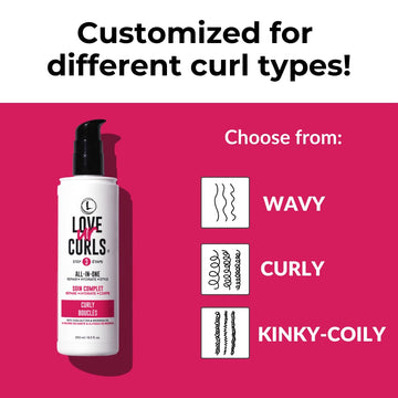 Love Ur Curls acondicionador ultra hidratante en botella, desenreda y hidrata rizos.