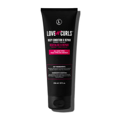 Love Ur Curls acondicionador profundo en botella para rizos hidratados.