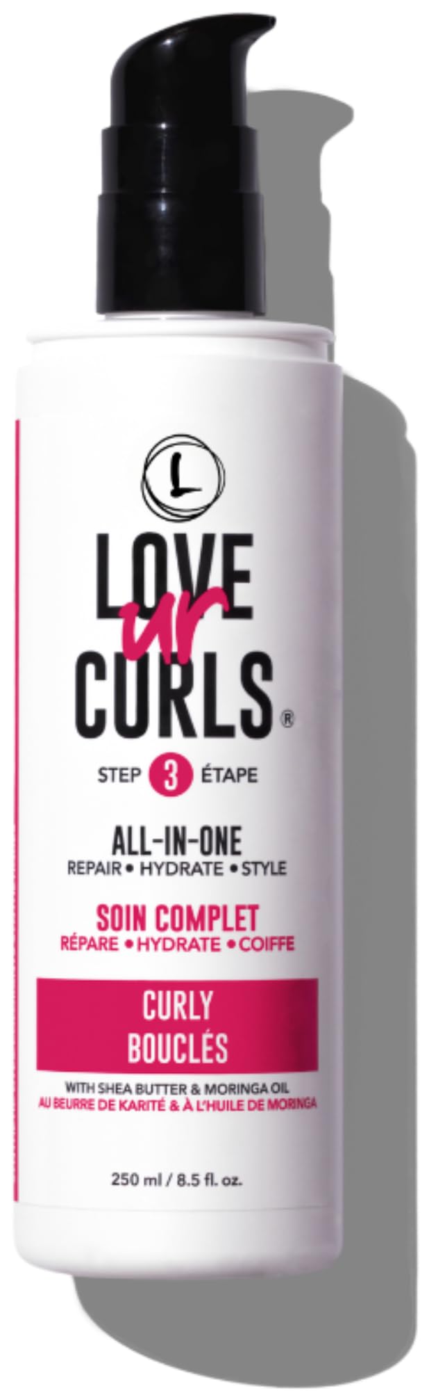 Love Ur Curls: botella de crema para definir rizos e hidratación.