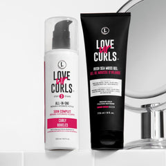 Love Ur Curls gel algas irlandesas, hidratación ligera y frizz reducido.