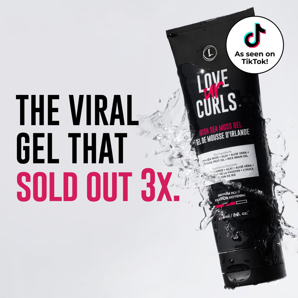 Love Ur Curls Gel Musgo Mar Irlandés, envase de 236 ml para uso diario.