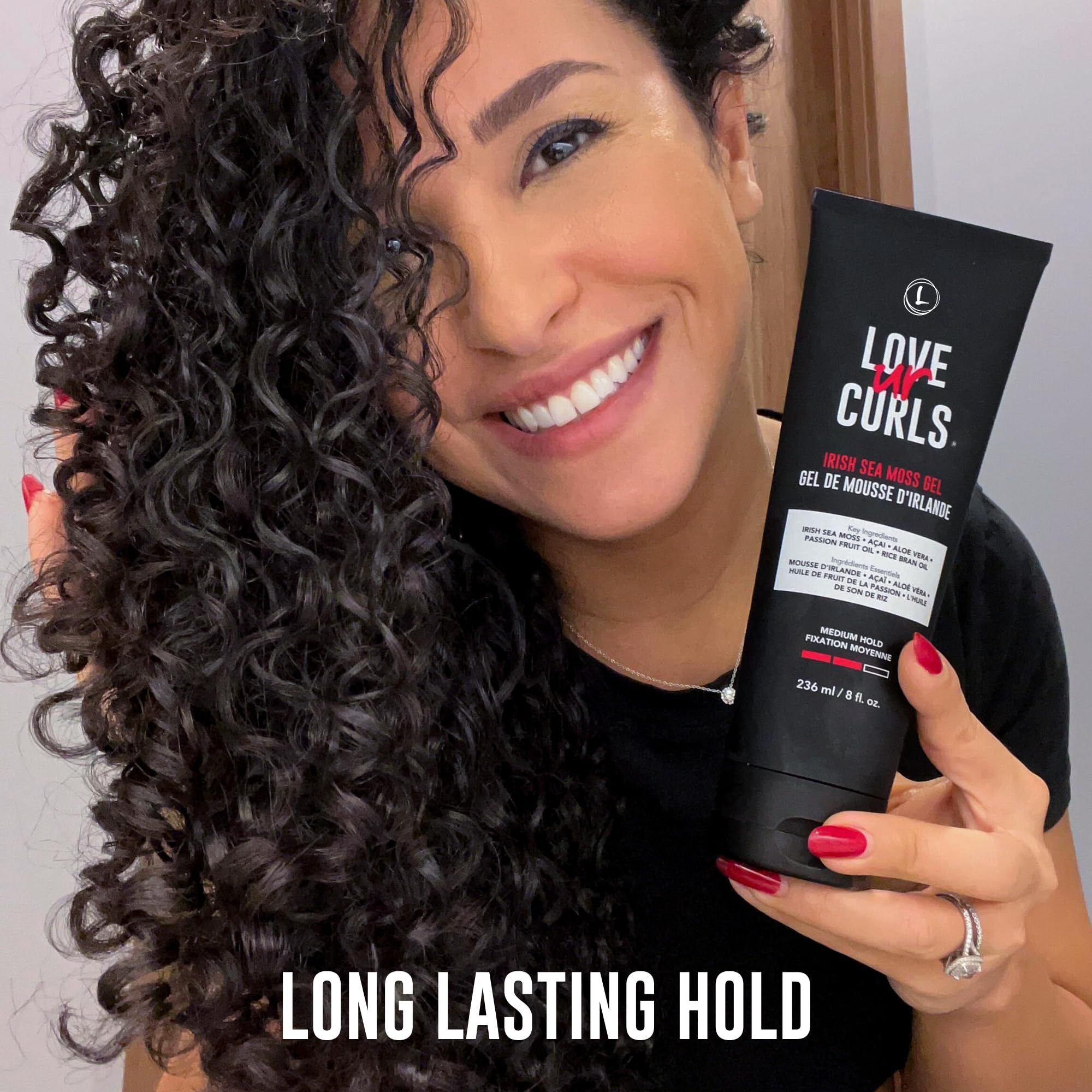 Love Ur Curls Gel Musgo Mar Irlandés, textura suave sin crunch ni residuos.