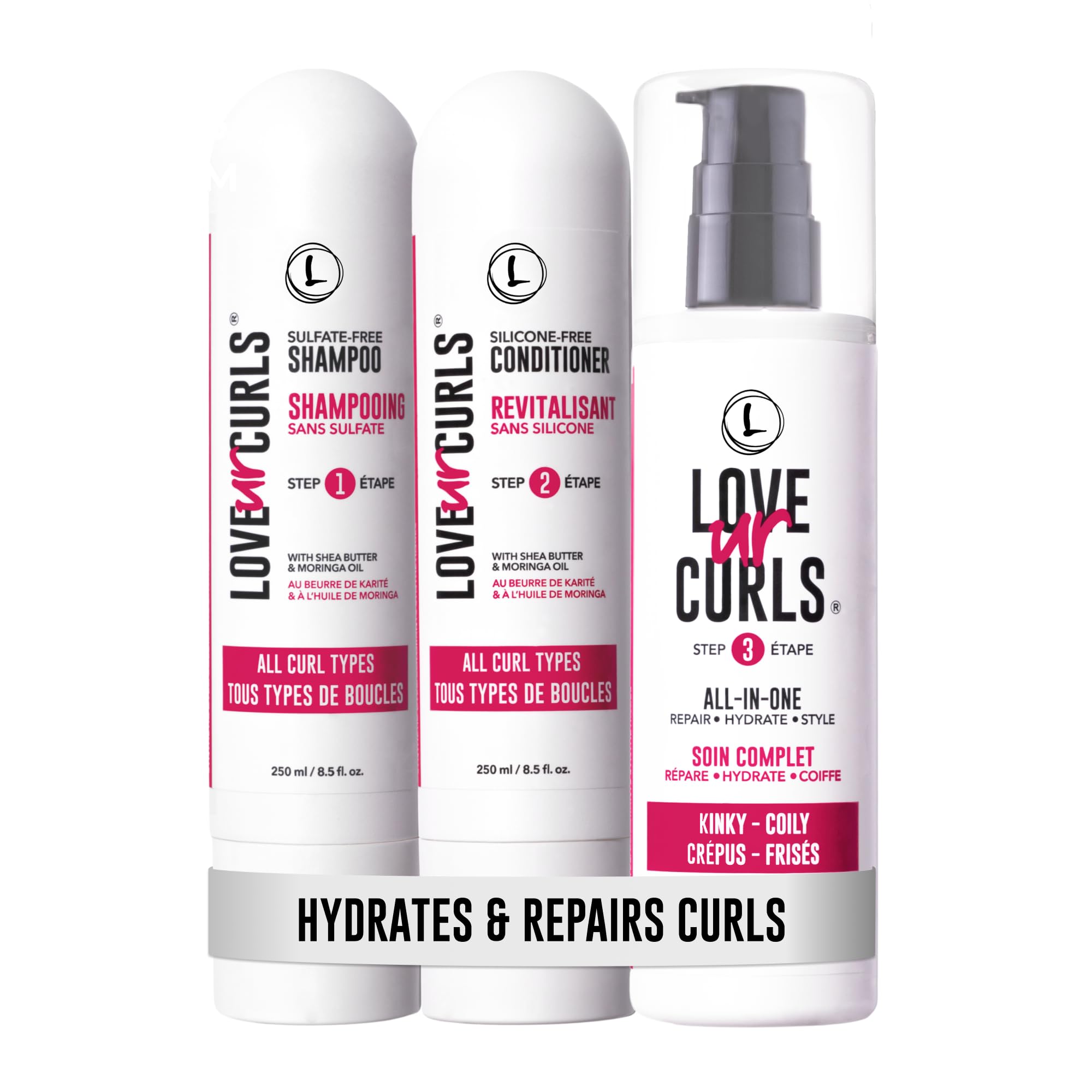Love Ur Curls champú en botella con espuma suave para rizos definidos