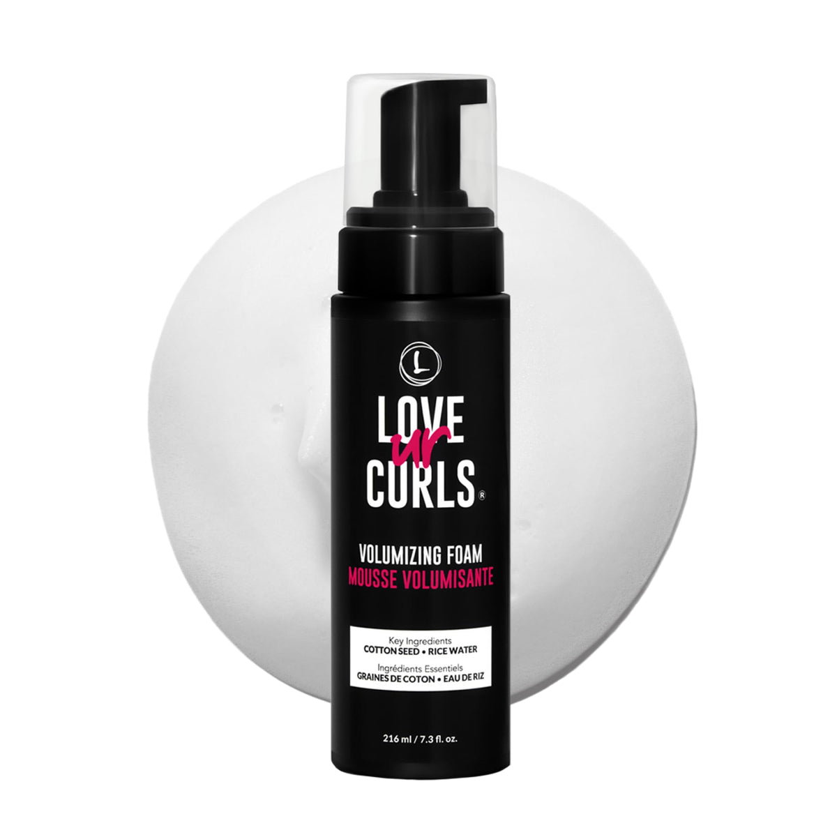 Love Ur Curls Volumizing Foam bottle for lightweight curl volume and bounce