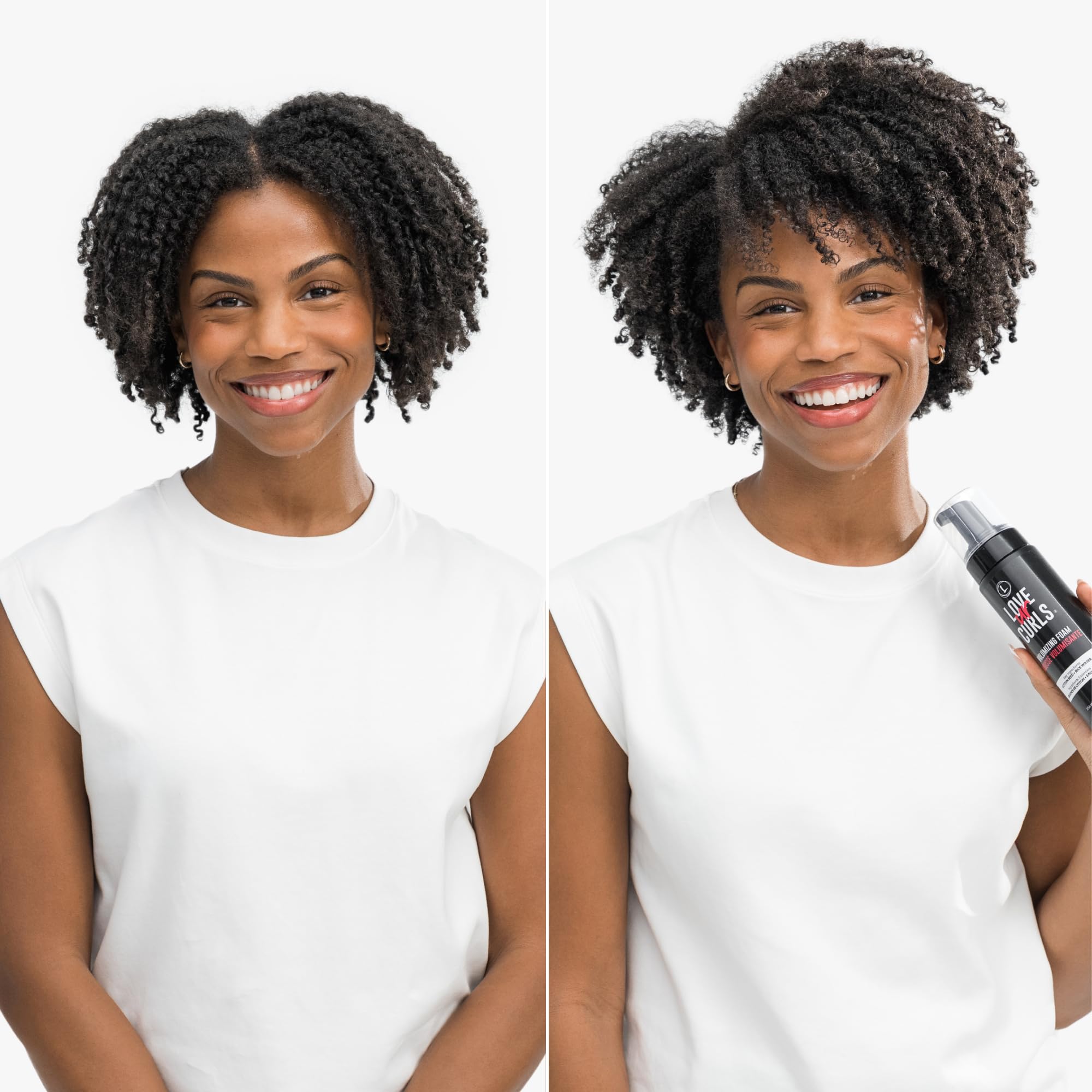Love Ur Curls Volumizing Foam frizz control creates smooth, polished curls