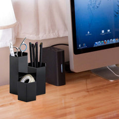 LoveBB organizador plástico negro, diseño simple para la mesa de tocador.