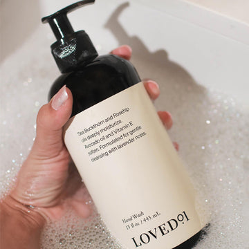 Rosehip and sea buckthorn oil illustration in Loved01 Hand Wash ingredients
