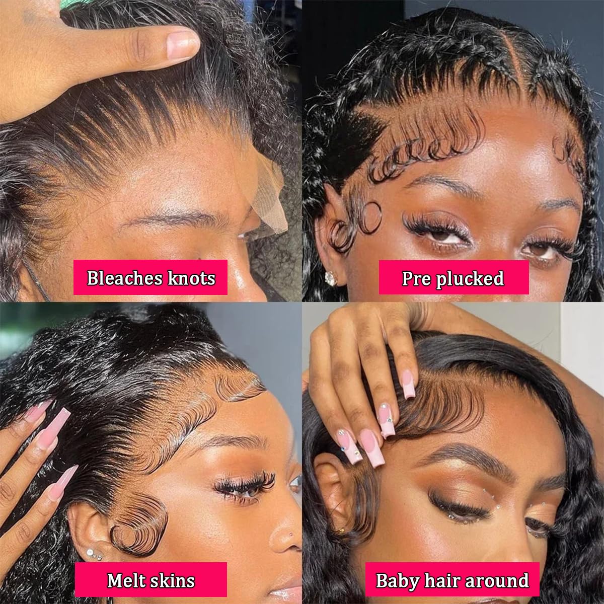 Cabello humano brasileño virgen de Lovelyworld con textura ondulada y volumen.