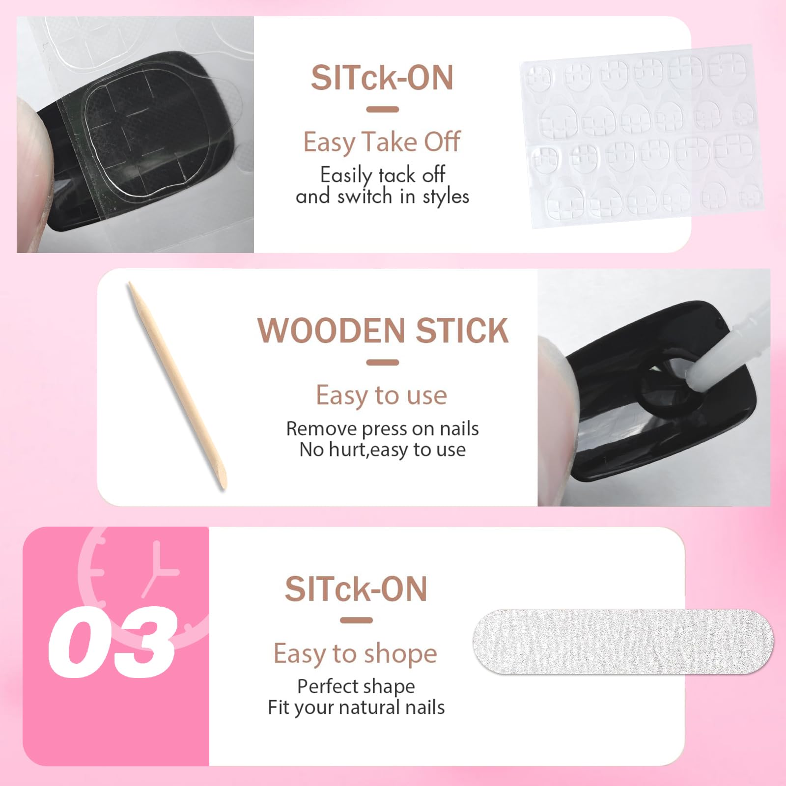 LoveOurHome uñas negras cuadradas para eventos y fiestas