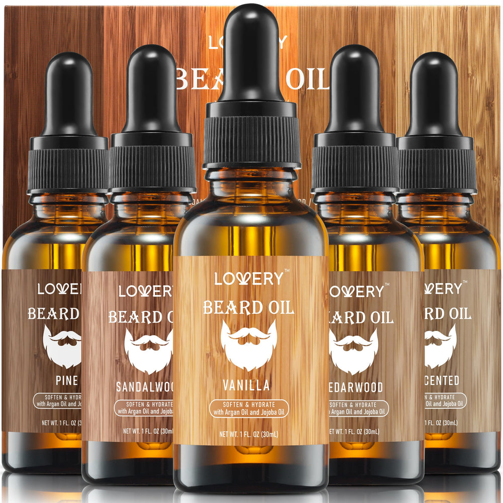 LOVERY aceite para barba con cedro, suaviza y facilita el peinado.