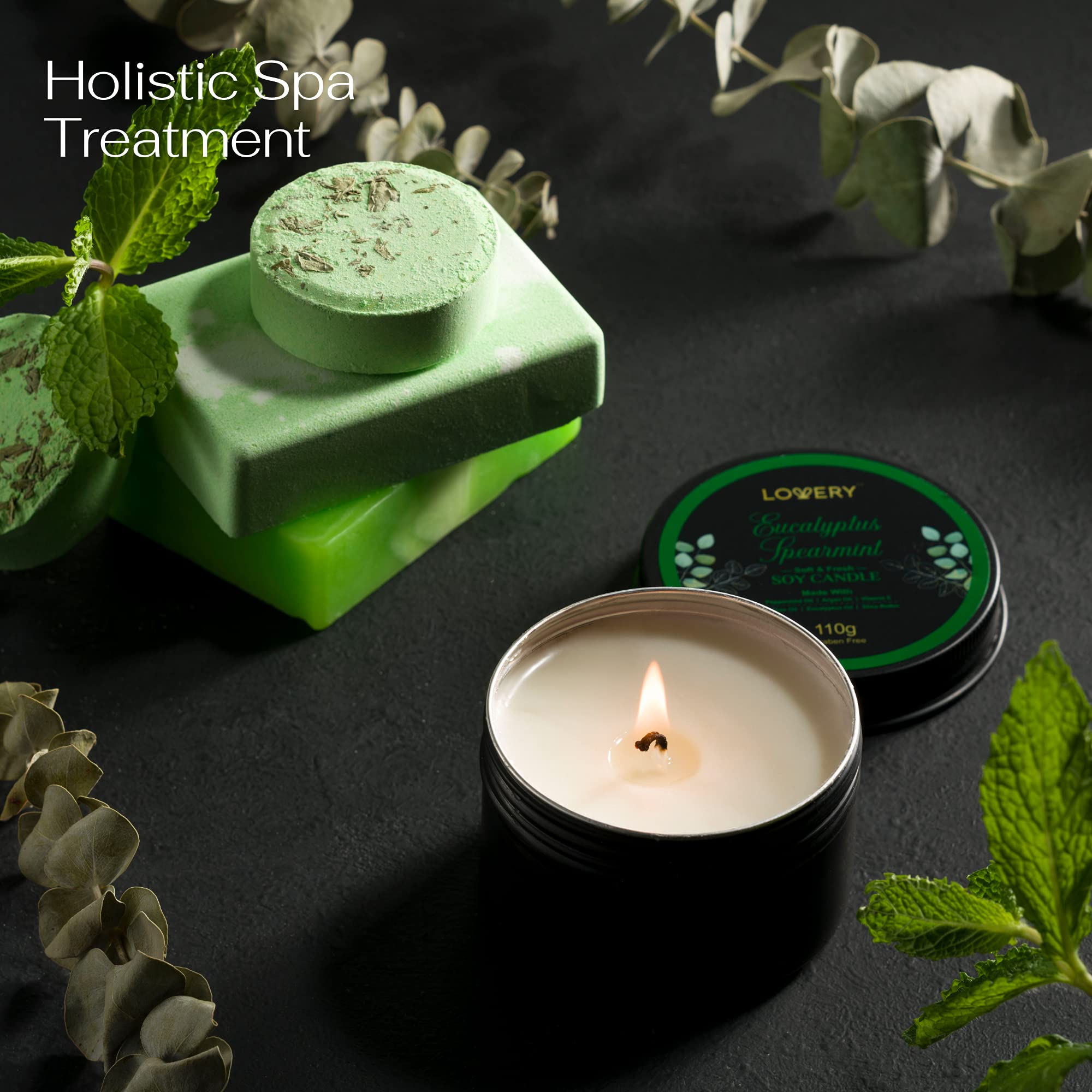 Burbujas de baño Lovery con aroma revitalizante para relajación.
