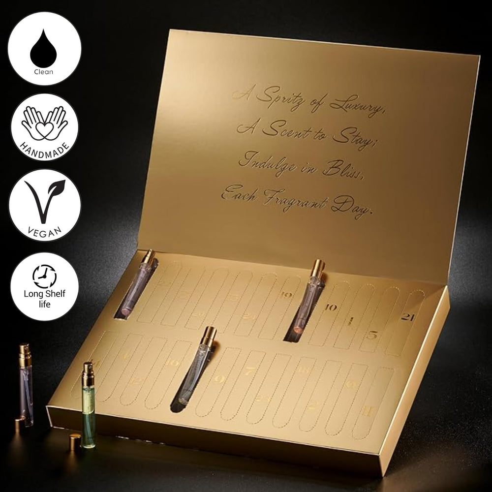 LOVERY caja de adviento perfumada en dorado, sensación festiva.