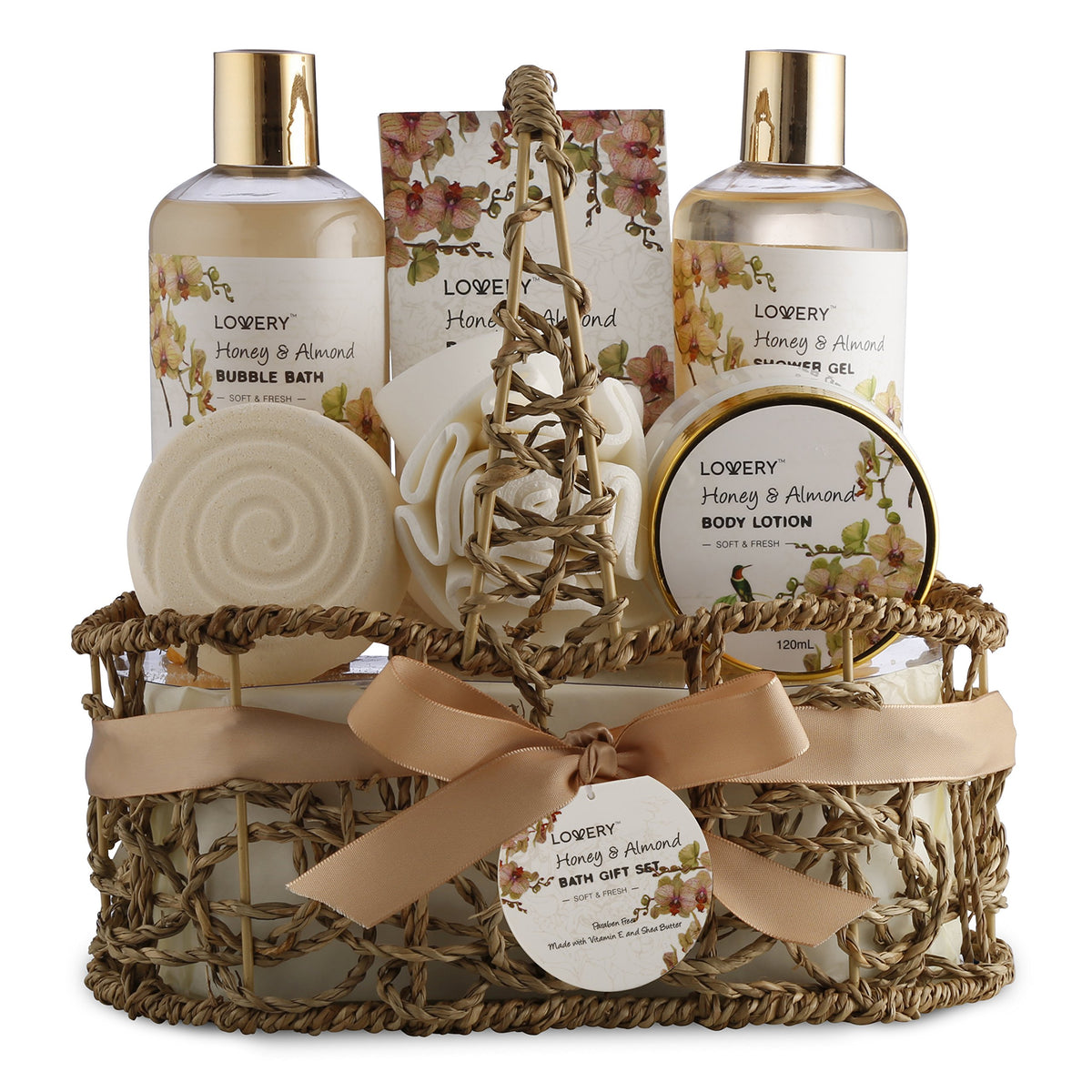 Lovery set regalo spa en casa con cesta decorativa para relajarse