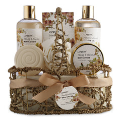 Lovery set regalo spa en casa con cesta decorativa para relajarse