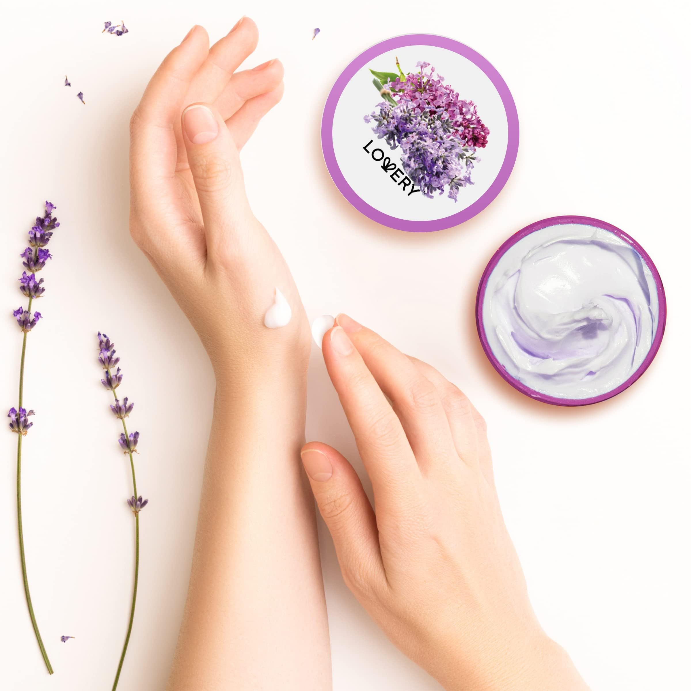 LOVERY crema corporal Lavanda Lila ideal para aromaterapia suave.