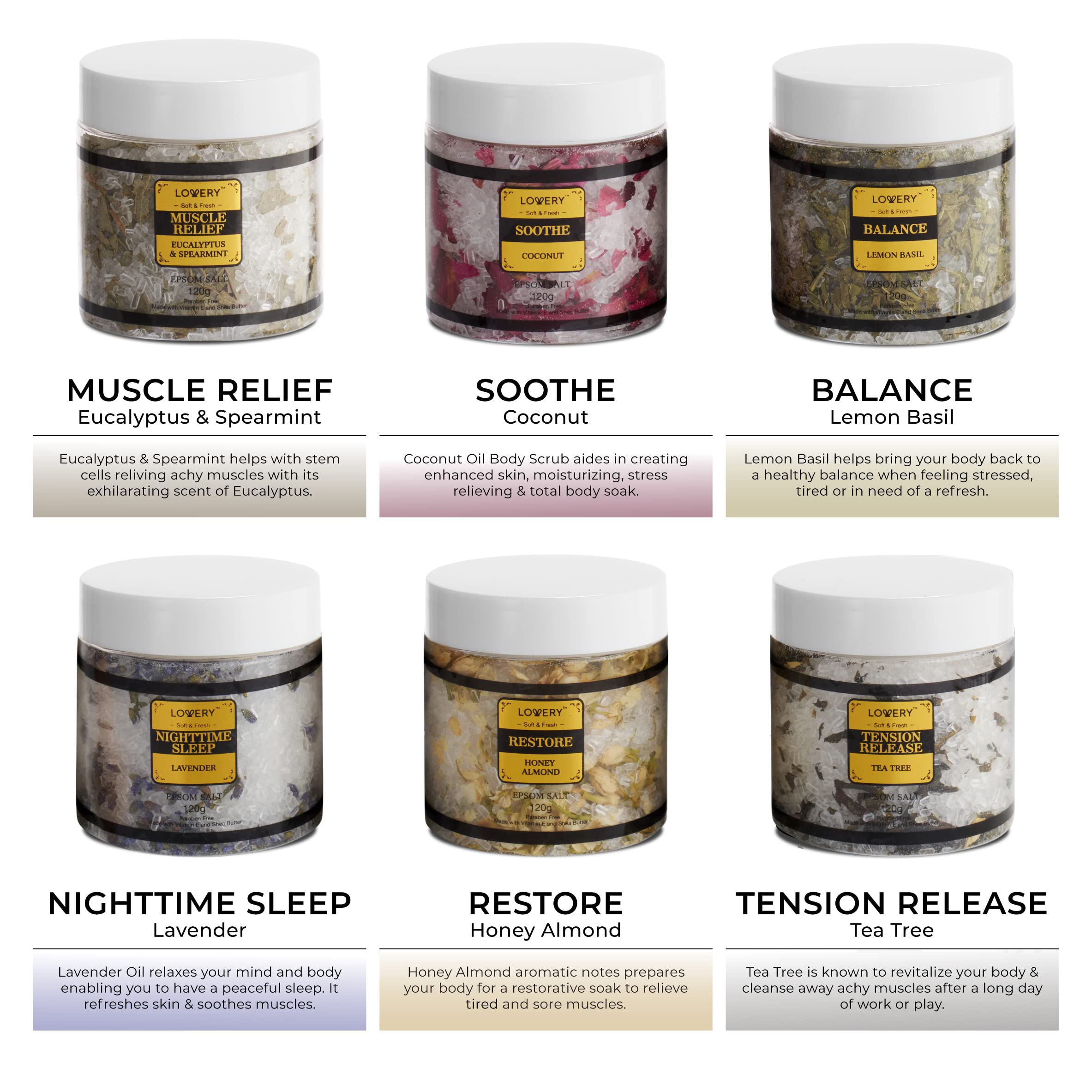 LOVERY Cuillère en bois du coffret, dosage pratique pour bain et gommage.