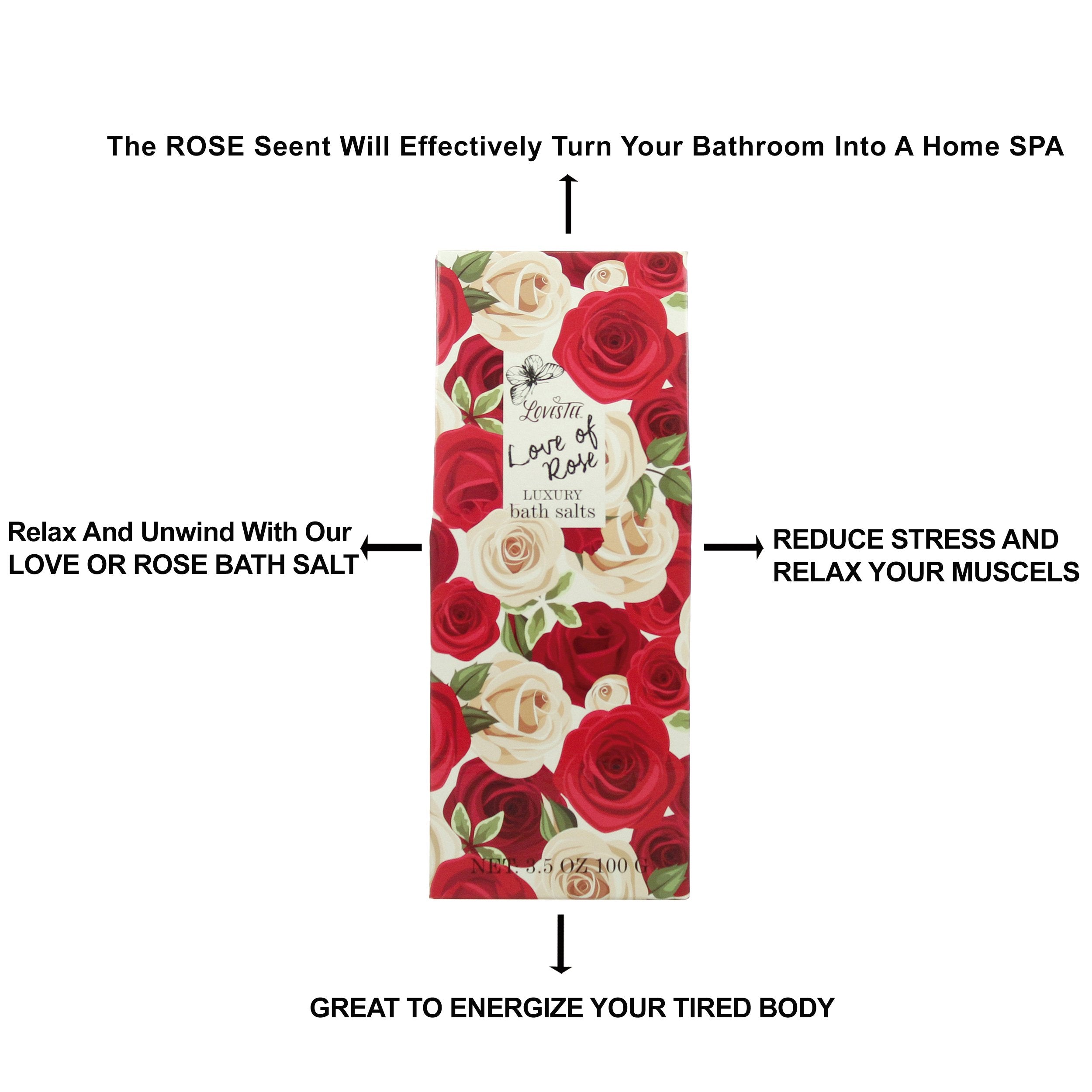 LOVESTEE Love of Rose bombón de baño en forma de corazón, crea burbujas relajantes.