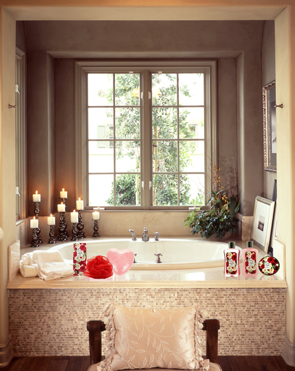 LOVESTEE Love of Rose sal de baño, textura calmante para un baño equilibrante.