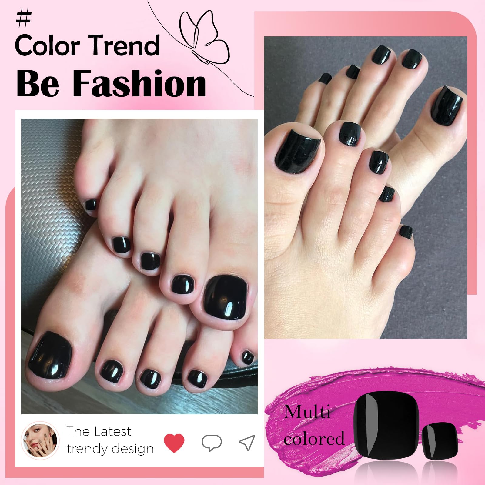 LoveOurHome Acabado brillante que imita uñas naturales.