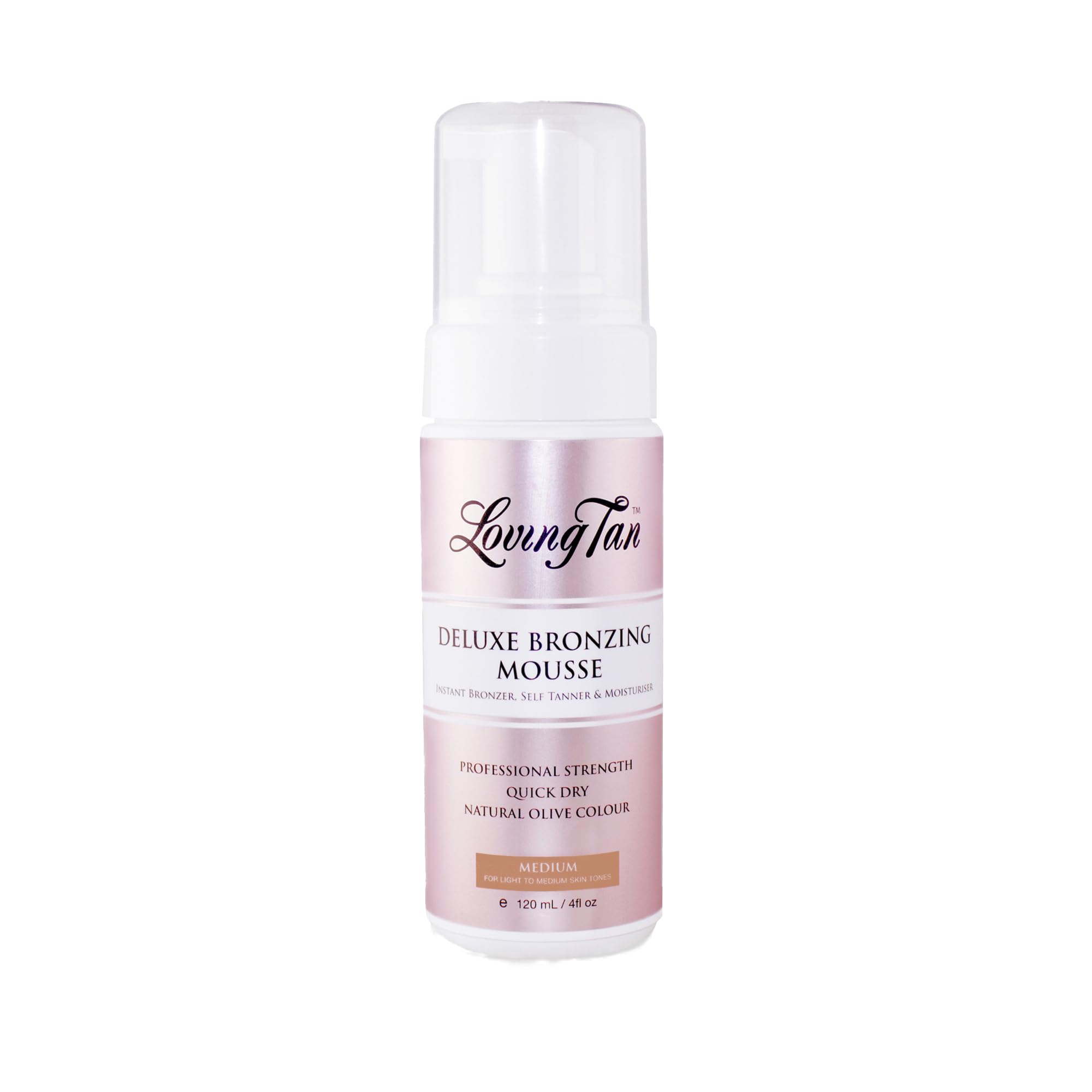 Loving Tan Deluxe Mousse bronceado natural en envase, fácil de usar