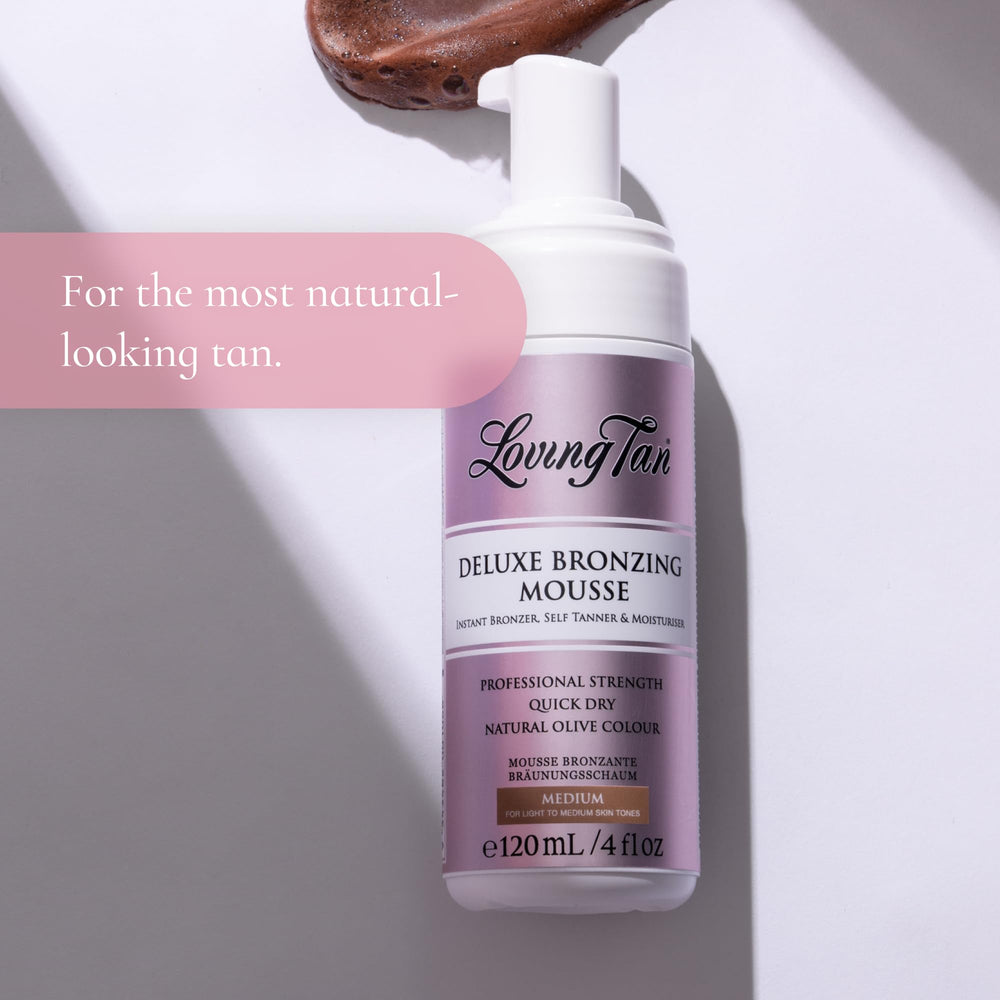 Loving Tan Deluxe Mousse secado rápido en 60 segundos sin manchas