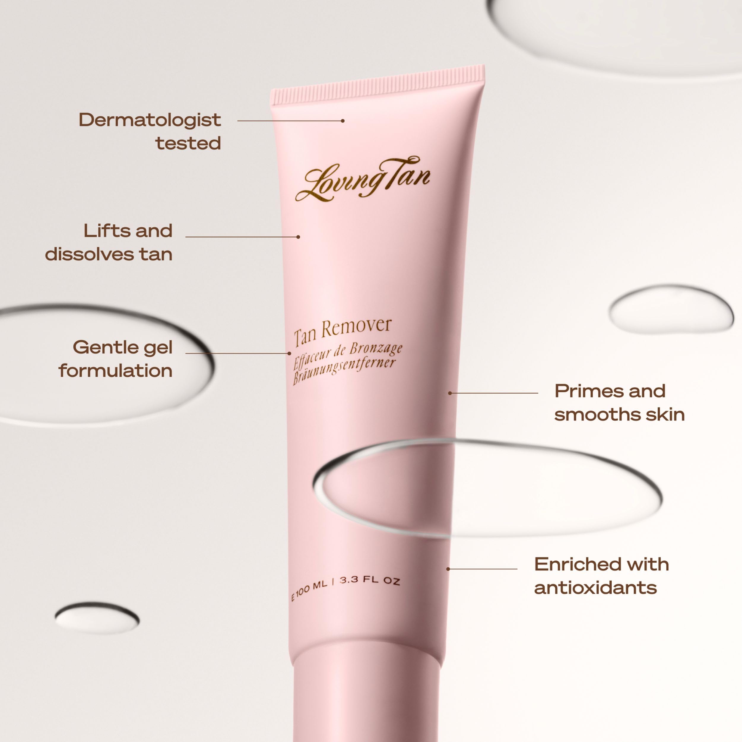 Packaging de Loving Tan con nuevo look, transmite profesionalidad y cuidado en cada botella
