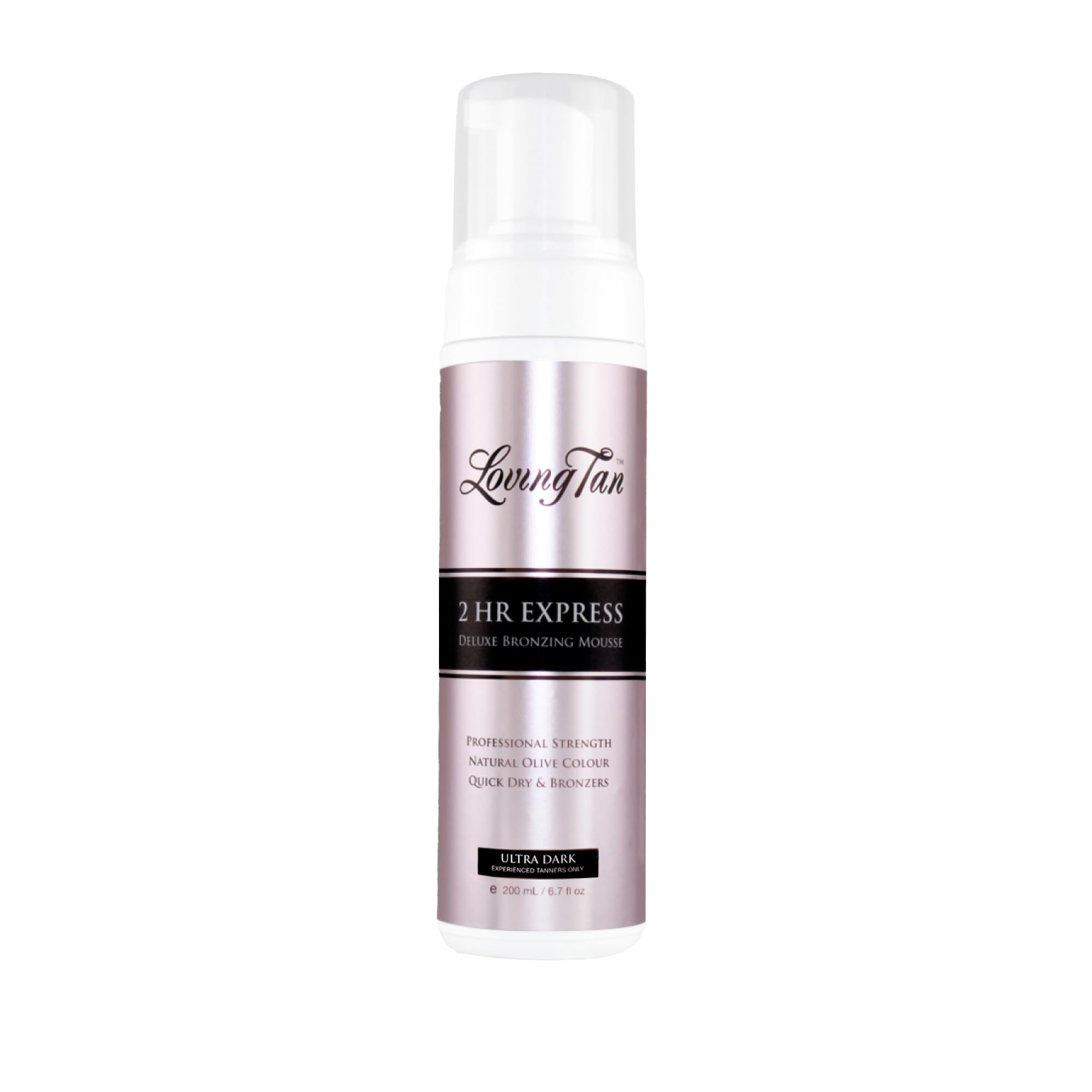 Loving Tan Mousse Exprés secado rápido para bronceado inmediato sin manchas.