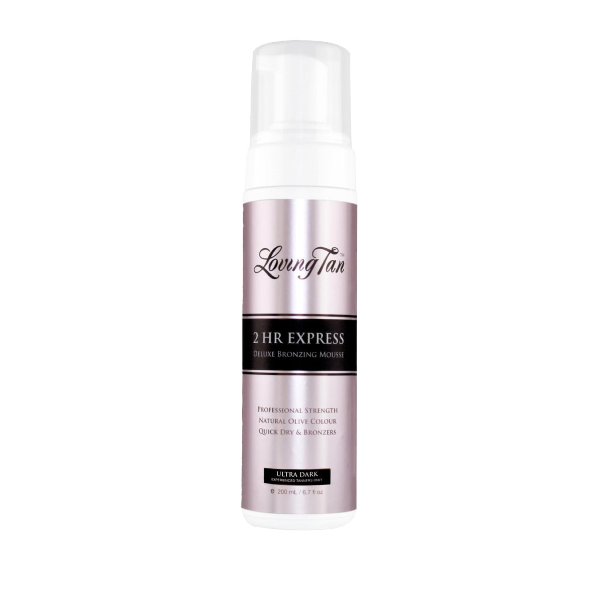 Loving Tan Mousse Exprés secado rápido para bronceado inmediato sin manchas.