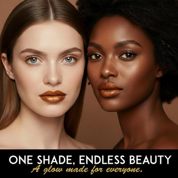 L'Paige Labial acabado cobre esmerilado realza rasgos.